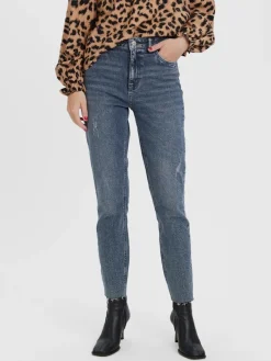 Vero Moda Jeans*VMBRENDA HR STRAIGHT ANK CUT GU3134 GA Dark Blue Denim