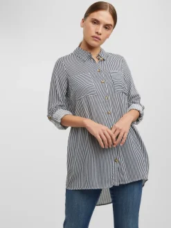 Vero Moda Blusen*VMBUMPY L/S OVERSIZE SHIRT GA Snow White