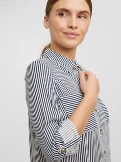 Vero Moda Blusen*VMBUMPY L/S OVERSIZE SHIRT GA Snow White