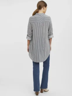 Vero Moda Blusen*VMBUMPY L/S OVERSIZE SHIRT GA Snow White