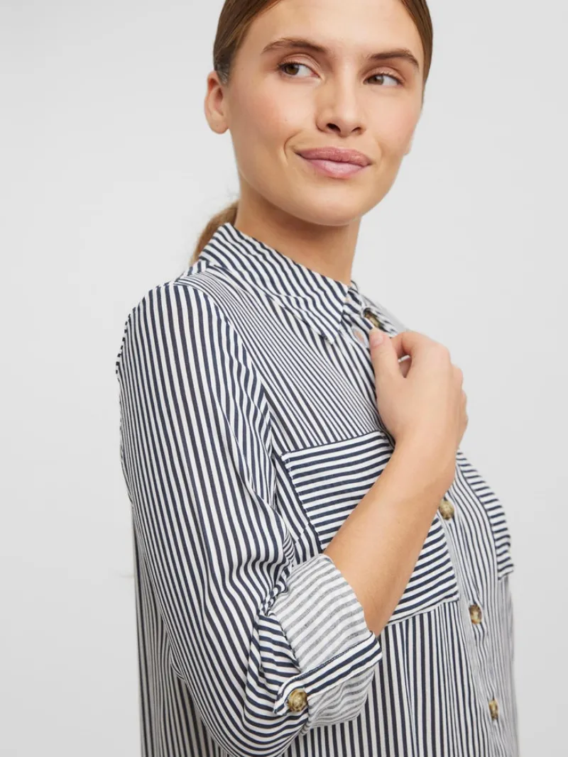 Vero Moda Blusen*VMBUMPY L/S OVERSIZE SHIRT GA Snow White