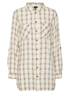 Vero Moda Blusen*VMBUMPY L/S OVERSIZE SHIRT GA birch