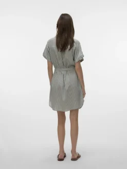 Vero Moda Kleider*VMBUMPY SS SHORT SHIRT DRESS WVN NOOS Laurel Wreath