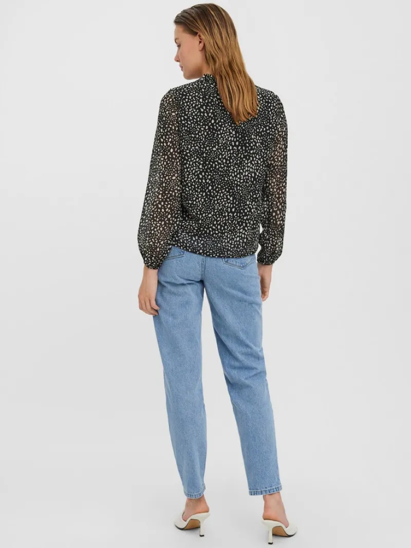 Vero Moda Blusen*VMCAITLYNN L/S TIE TOP EXP GA black2