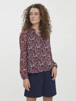 Vero Moda Blusen*VMCAITLYNN L/S TIE TOP EXP GA black1