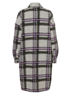 Vero Moda Jacken*VMCHRISSIEQUILT LONG CHECK SHIRT GA Light Grey Melange