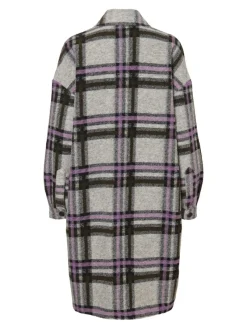 Vero Moda Jacken*VMCHRISSIEQUILT LONG CHECK SHIRT GA Light Grey Melange
