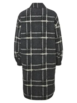 Vero Moda Jacken*VMCHRISSIEQUILT LONG CHECK SHIRT GA Dark Grey Melange