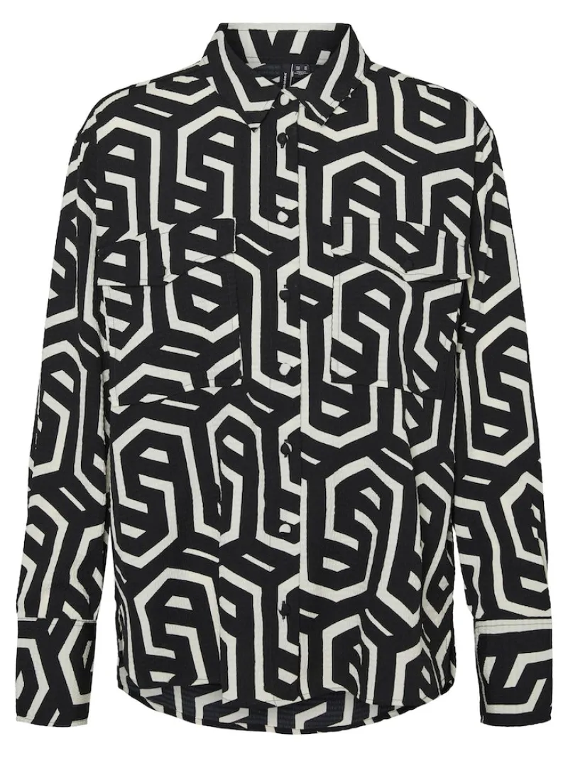 Vero Moda Blusen*VMCIFA L/S SHIRT WVN BTQ Black