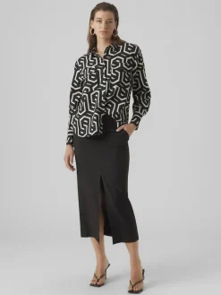 Vero Moda Blusen*VMCIFA L/S SHIRT WVN BTQ Black