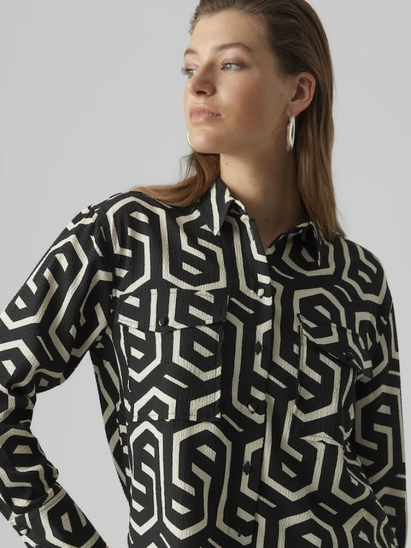 Vero Moda Blusen*VMCIFA L/S SHIRT WVN BTQ Black