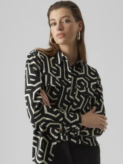 Vero Moda Blusen*VMCIFA L/S SHIRT WVN BTQ Black