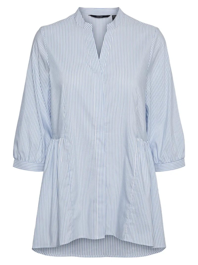 Vero Moda Blusen*VMCLARA 3/4 LONG SHIRT NOOS Snow White