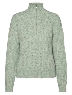 Vero Moda Pullover & Sweatshirts*VMCLAUDIA LS HIGH-NECK ZIPPER BLOUSE GA loden frost