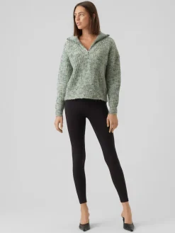 Vero Moda Pullover & Sweatshirts*VMCLAUDIA LS HIGH-NECK ZIPPER BLOUSE GA loden frost