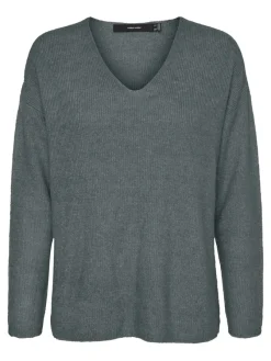 Vero Moda Pullover & Sweatshirts*VMCREWLEFILE LS V-NECK BLOUSE NOOS Balsam Green