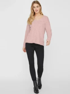 Vero Moda Pullover & Sweatshirts*VMCREWLEFILE LS V-NECK BLOUSE NOOS hellrosa2