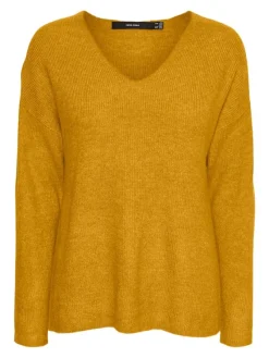 Vero Moda Pullover & Sweatshirts*VMCREWLEFILE LS V-NECK BLOUSE NOOS Golden Yellow