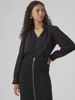 Vero Moda Blusen*VMDAFNE LS TOP WVN Black