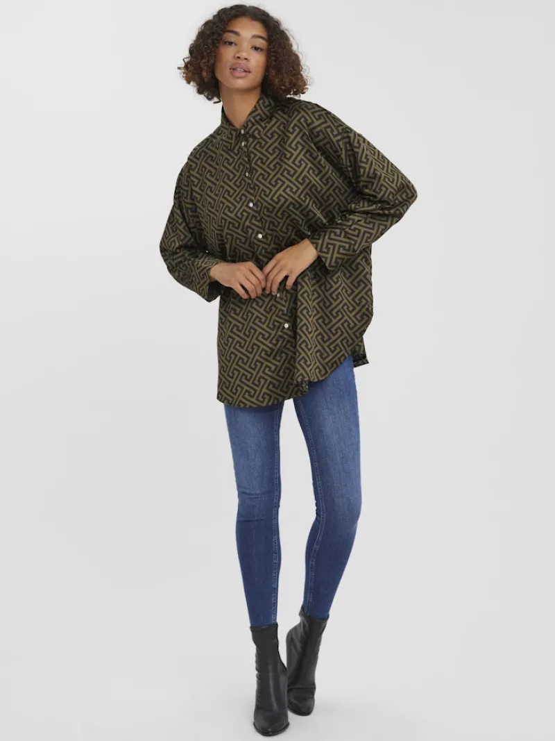 Vero Moda Blusen*VMDAISY DAS LS OVERSIZE SHIRT WVN Ivy Green