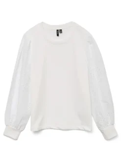 Vero Moda Pullover & Sweatshirts*VMDAMINE LS SWEAT BOX JRS Snow White