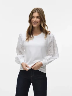 Vero Moda Pullover & Sweatshirts*VMDAMINE LS SWEAT BOX JRS Snow White