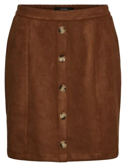 Vero Moda Röcke*VMDANA HW SHORT FAUX SUEDE SKIRT GA Cognac