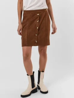 Vero Moda Röcke*VMDANA HW SHORT FAUX SUEDE SKIRT GA Cognac