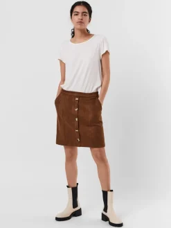 Vero Moda Röcke*VMDANA HW SHORT FAUX SUEDE SKIRT GA Cognac