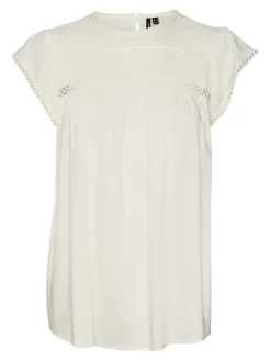 Vero Moda Blusen*VMDEBBIE PLEAT S/L TOP NOOS Snow White