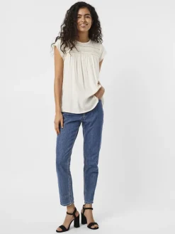 Vero Moda Blusen*VMDEBBIE PLEAT S/L TOP NOOS Snow White