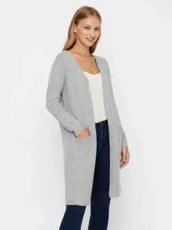 Vero Moda Pullover & Sweatshirts*VMDOFFY LS LONG OPEN CARDIGAN GA NOOS Light Grey Melange