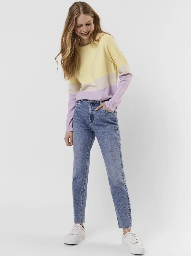 Vero Moda Pullover & Sweatshirts*VMDOFFY LS O-NECK BLOCK BLOUSE GA CL lemon meringue