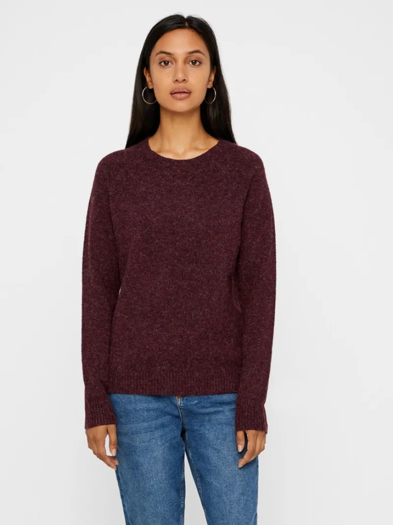 Vero Moda Pullover & Sweatshirts*VMDOFFY LS O-NECK BLOUSE GA NOOS Winetasting