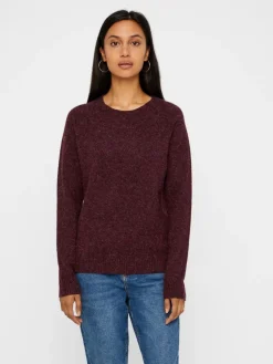 Vero Moda Pullover & Sweatshirts*VMDOFFY LS O-NECK BLOUSE GA NOOS Winetasting