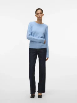 Vero Moda Pullover & Sweatshirts*VMDOFFY LS O-NECK BLOUSE GA NOOS blue jasper