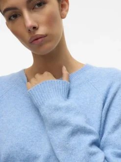 Vero Moda Pullover & Sweatshirts*VMDOFFY LS O-NECK BLOUSE GA NOOS blue jasper