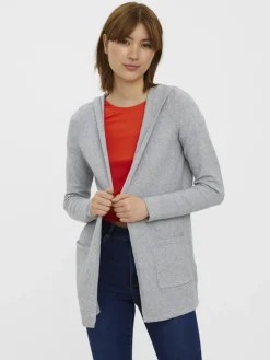 Vero Moda Pullover & Sweatshirts*VMDOFFY LS OPEN HOOD CARDIGAN GA NOOS Light Grey Melange