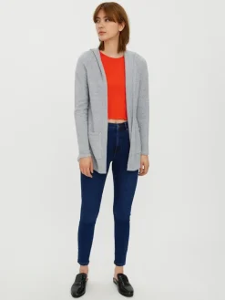 Vero Moda Pullover & Sweatshirts*VMDOFFY LS OPEN HOOD CARDIGAN GA NOOS Light Grey Melange