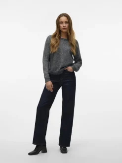 Vero Moda Pullover & Sweatshirts*VMDOFFYSHINE LS O-NECK BLOUSE REP NOOS Asphalt