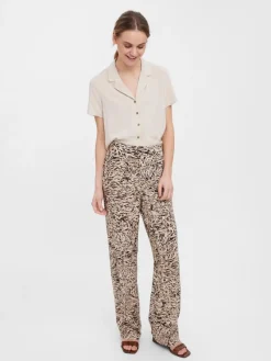 Vero Moda Hosen*VMEASY HW WIDE PANTS WVN GA White Pepper