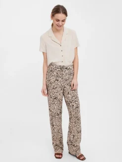 Vero Moda Hosen*VMEASY HW WIDE PANTS WVN GA White Pepper