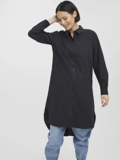 Vero Moda Blusen*VMELLA L/S LONG SHIRT NOOS Black