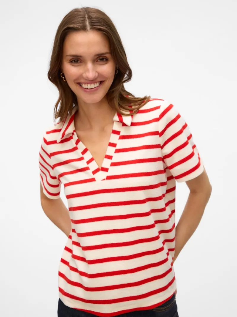 Vero Moda Shirts*VMEMELI S/S V-NECK TOP JRS LCS birch2