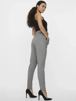Vero Moda Hosen*VMEVA HR LOOSE BELT PANT GA COLOR Medium Grey Melange