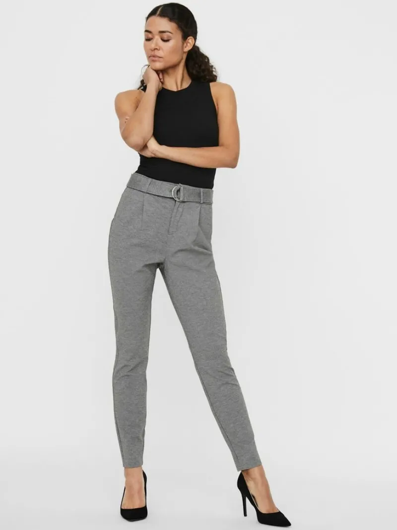 Vero Moda Hosen*VMEVA HR LOOSE BELT PANT GA COLOR Medium Grey Melange