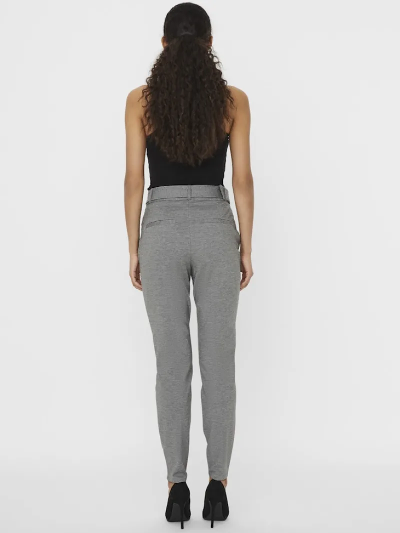 Vero Moda Hosen*VMEVA HR LOOSE BELT PANT GA COLOR Medium Grey Melange