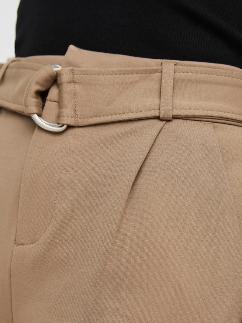 Vero Moda Hosen*VMEVA HR LOOSE BELT PANT GA COLOR Silver Mink