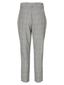 Vero Moda Hosen*VMEVA HR LOOSE PAPERBAG CHECK P GA NOOS grey