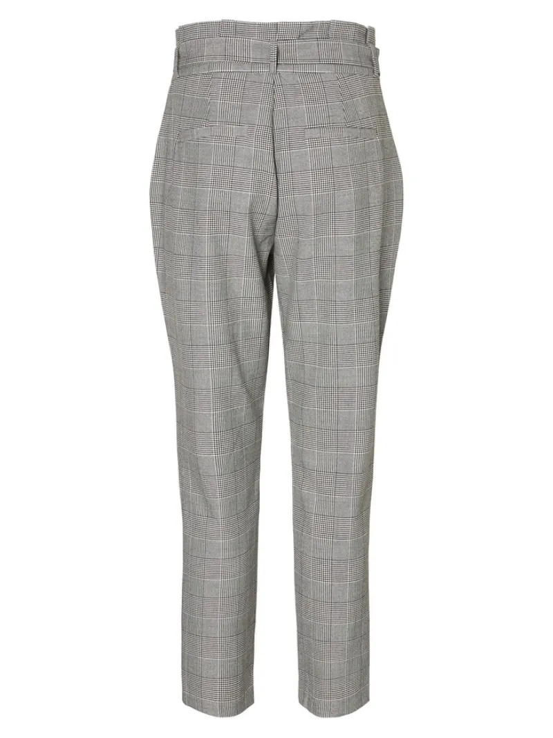 Vero Moda Hosen*VMEVA HR LOOSE PAPERBAG CHECK P GA NOOS grey